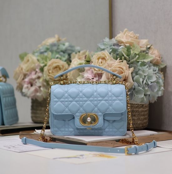 Christian Dior CD Jolie Blue Pearl Handbag 9271