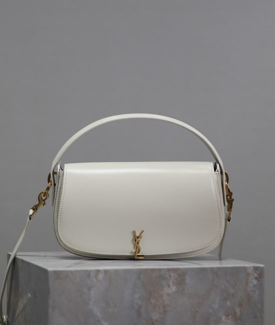 Yves Saint Laurent YSL Voltaire Box Leather Half-moon Handbag 8533