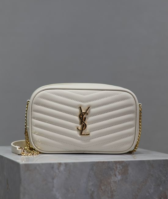 Yves Saint Laurent YSL Lou Mini Bag Elegant White Gold Buckle 585040-1