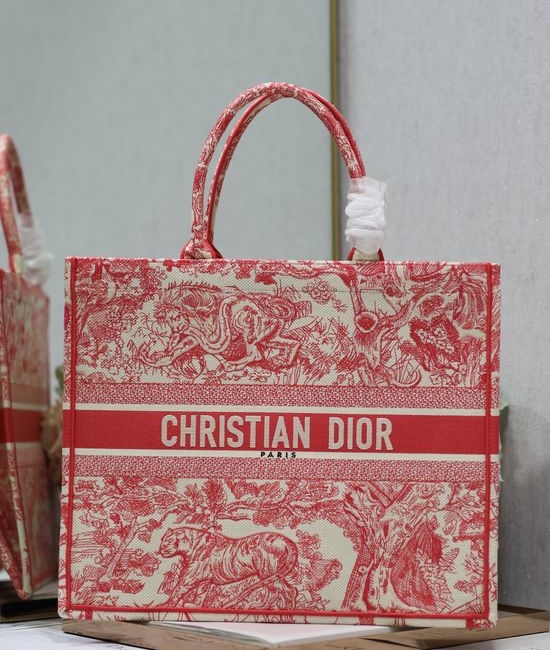 Christian Dior CD Book Tote Embroidered Shopping Bag 1286