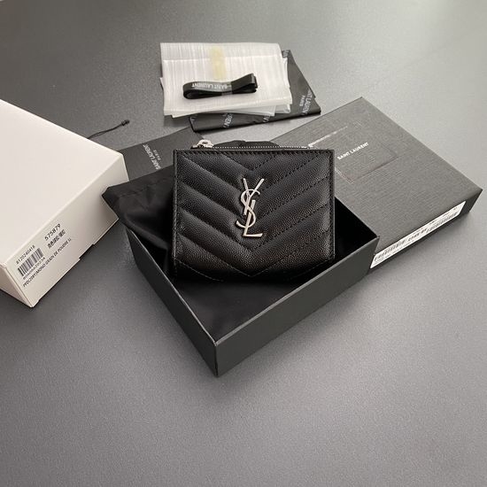 Yves Saint Laurent YSL Matelasse Grain Leather Wallet 575879