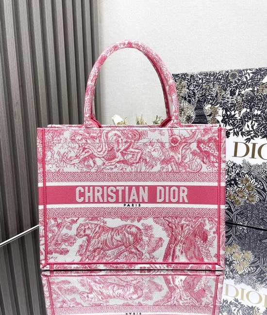 Christian Dior CD Watermelon Red Tiger Tote Bag Classic 17898