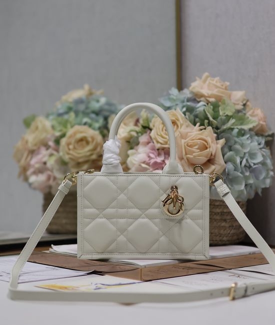 Christian Dior CD Book Tote Mini Embroidered White 1286/5573