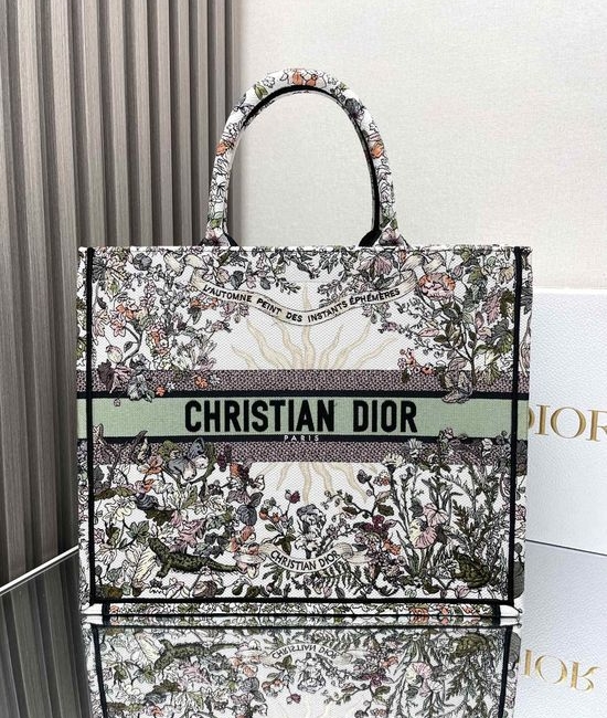 Christian Dior CD Book Tote Embroidered Bag 1286