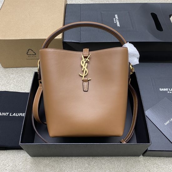 Yves Saint Laurent YSL LE 5A7 Small Bucket Bag in Brown 749036