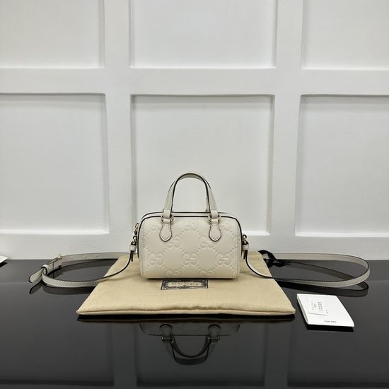 Gucci GG Embossed Leather Mini Boston Bag 790130