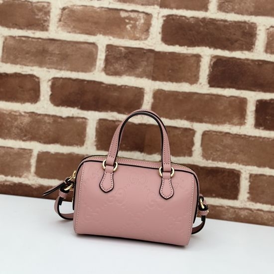 Gucci Handbag Light Pink G Embossed 790130