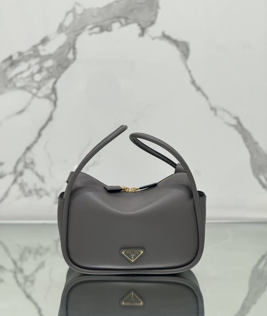 Prada Bowling Bag Grained Calfskin Enamel Logo 1BA451