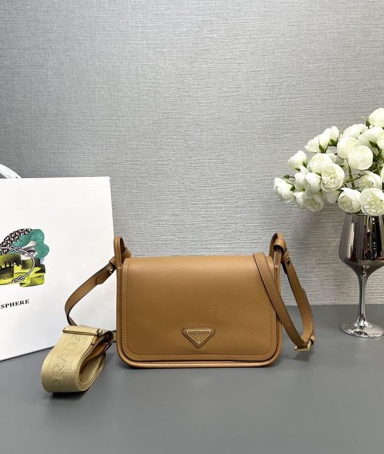Prada Soft Grain Leather Adjustable Strap Shoulder Bag 1BD372