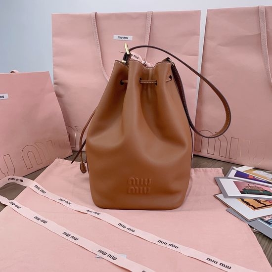 Miu Miu New Bucket Bag Top Grain Leather 5BE089