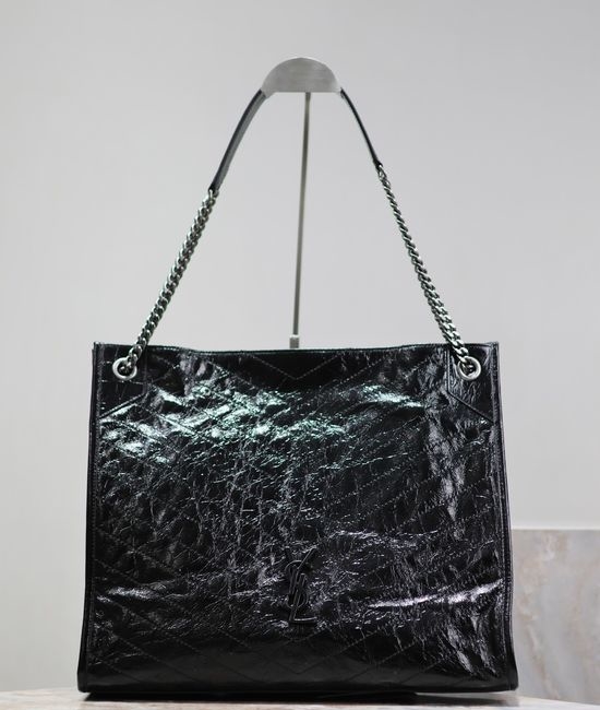 Yves Saint Laurent YSL Niki Wrinkled Leather Shopping Bag 577998