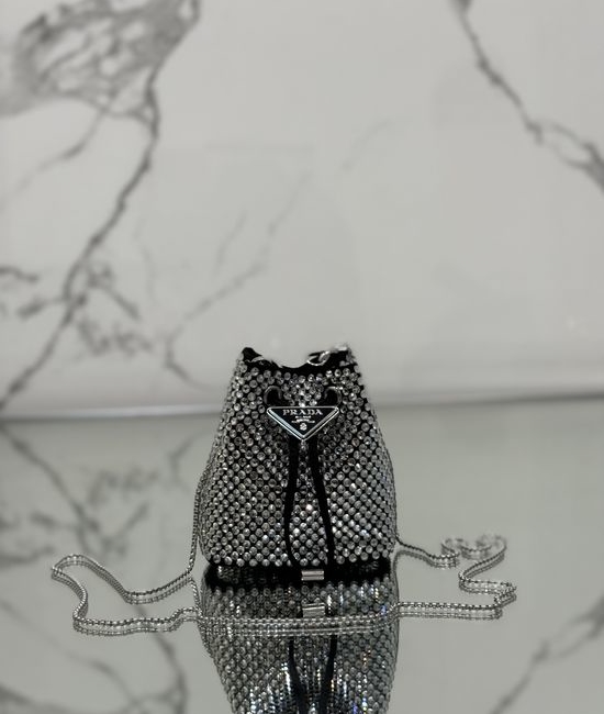 Prada Mini Bucket Bag with Crystal 1NR016
