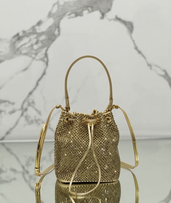 Prada Crystal Bucket Bag 1BE067