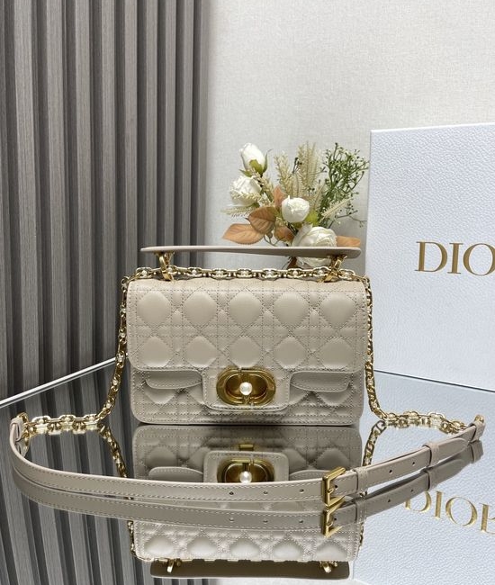Christian Dior CD Jolie Pearl Beige Handbag 9271