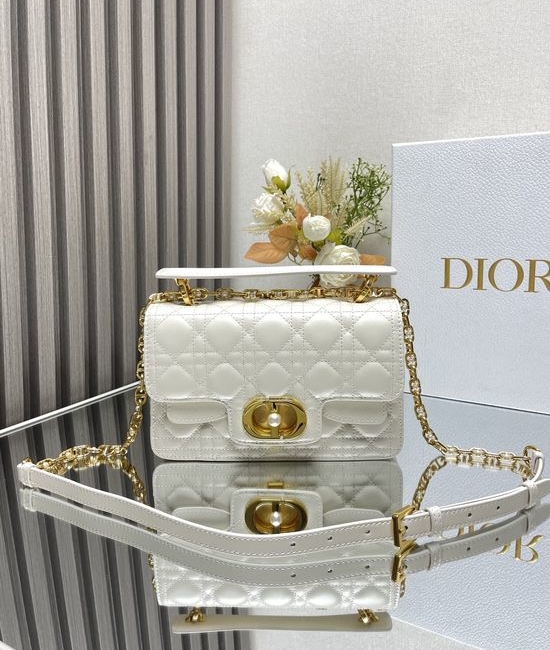 Christian Dior CD Jolie Pearl White Handbag 9271