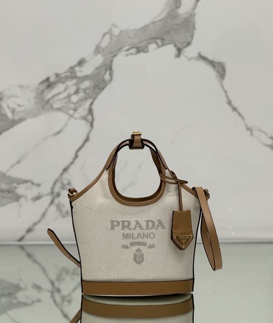 Prada Linen Blend Tote Bag 1BG074