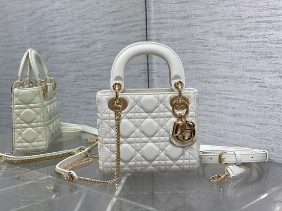 Christian Dior CD Classic Lady Satchel White 6603