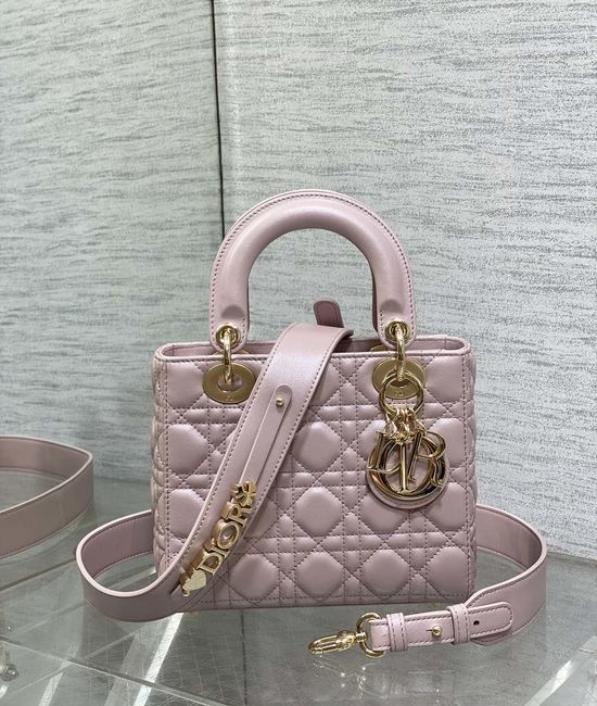 Christian Dior CD Lady Pearl Pink Handbag 6604