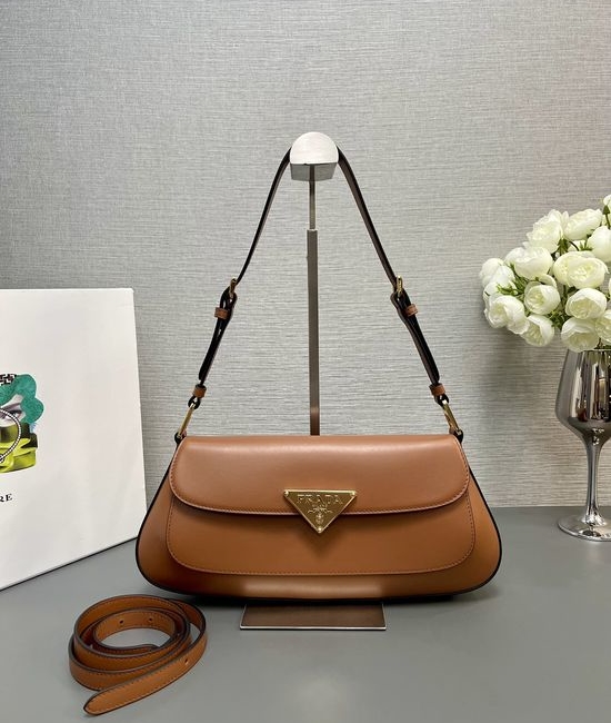 Prada Smooth Leather Flap Shoulder Bag 1BD344