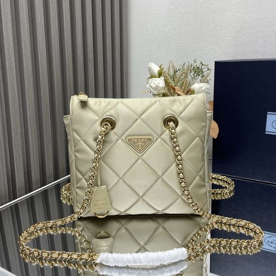 Prada Vintage Quilted Nylon Chain Shoulder Bag 1BG468