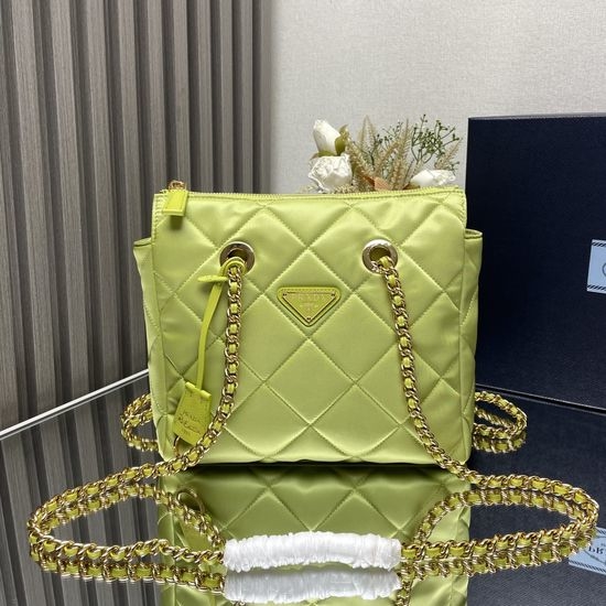 Prada Vintage Quilted Nylon Chain Shoulder Bag 1BG468