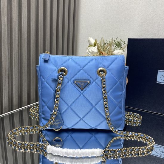 Prada Vintage Quilted Nylon Chain Shoulder Bag 1BG468