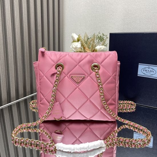 Prada Vintage Quilted Nylon Chain Shoulder Bag 1BG468