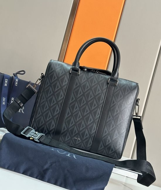 Christian Dior CD Lingot Canvas Briefcase 93266