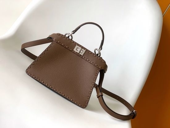 Fendi Peekaboo ISeeU Mini Leather Handbag 327s