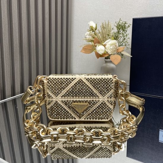 Prada Crystal Handbag Exquisite Craft 1BD329