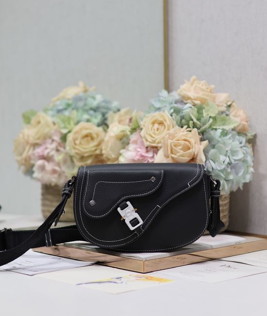 Christian Dior CD Saddle Messenger Grain Leather Bag 325