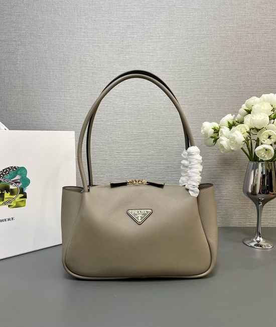 Prada Calfskin Leather Multi-Compartment Shoulder Bag 1BA444