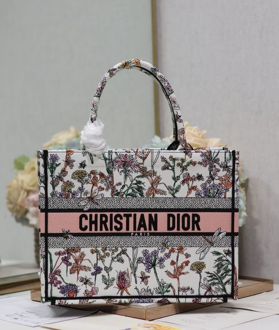 Christian Dior CD Book Tote Embroidered Handbag 1286