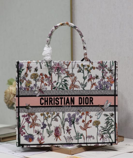 Christian Dior CD Book Tote Pastel Dragonfly Large 1286