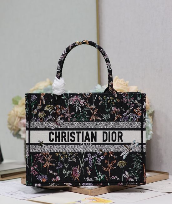 Christian Dior CD Book Tote Embroidered Handbag 1286