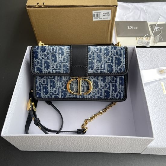 Christian Dior CD 30Montaigne Denim Chain Bag M9334