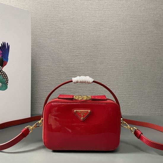Prada 1BH206 Elegant Mini Handbag with Enamel Triangle Logo