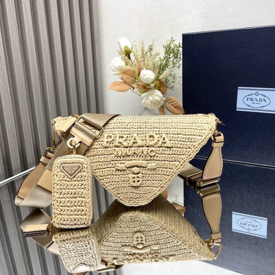 Prada Woven Triangle Crossbody Bag 1BH190
