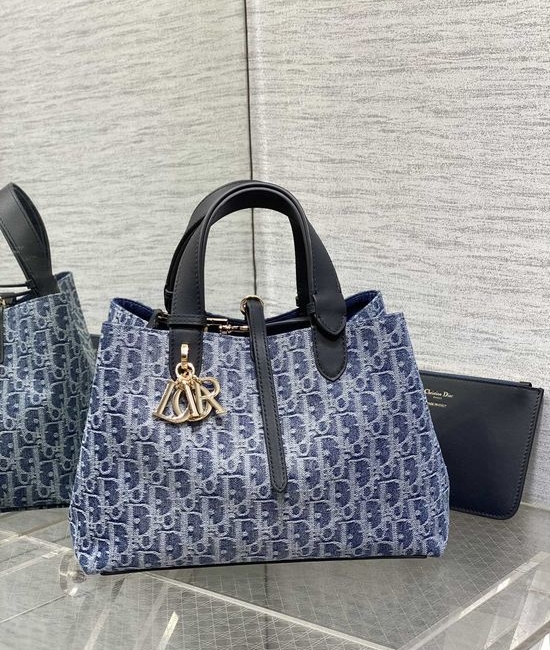 Christian Dior CD Toujours Medium Denim Tote 2821