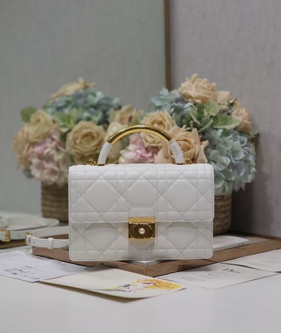 Christian Dior CD Ange Elegant White Handbag 4402
