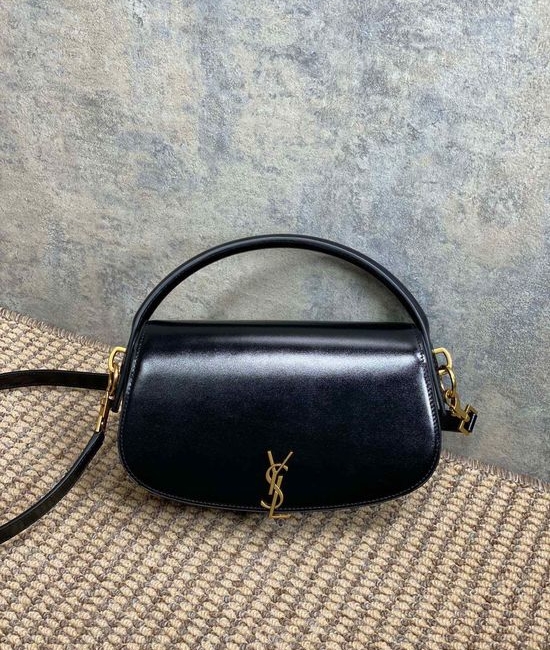 Yves Saint Laurent YSL Black Toothpick Texture Elbow Bag Chic 4224