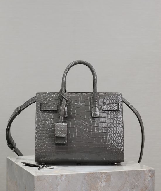 Yves Saint Laurent YSL Sac De Jour Croc-Embossed Shoulder Bag 392035