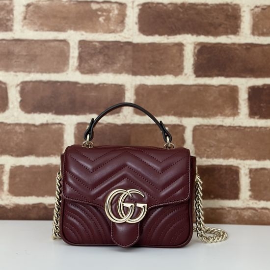 Gucci Premium Leather Burgundy Bag 811238