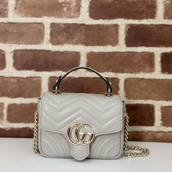 Gucci Premium Leather Light Grey Bag 811238