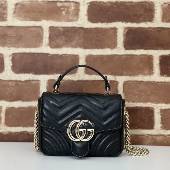 Gucci Premium Leather Black Leather Bag 811238