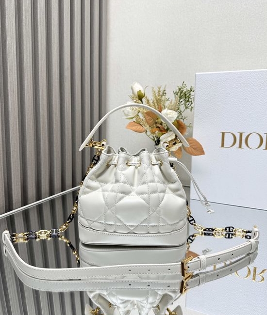Christian Dior CD Jolie Cannage Leather Small Bucket Bag 2780