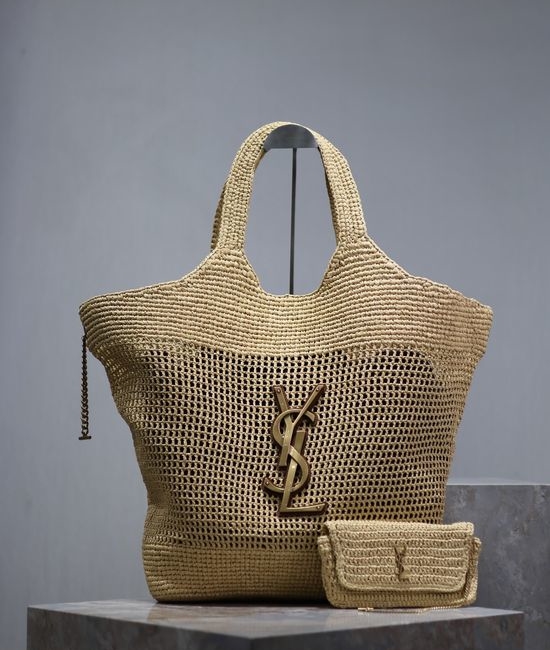 Yves Saint Laurent YSL Icare Woven Shopping Tote 698651