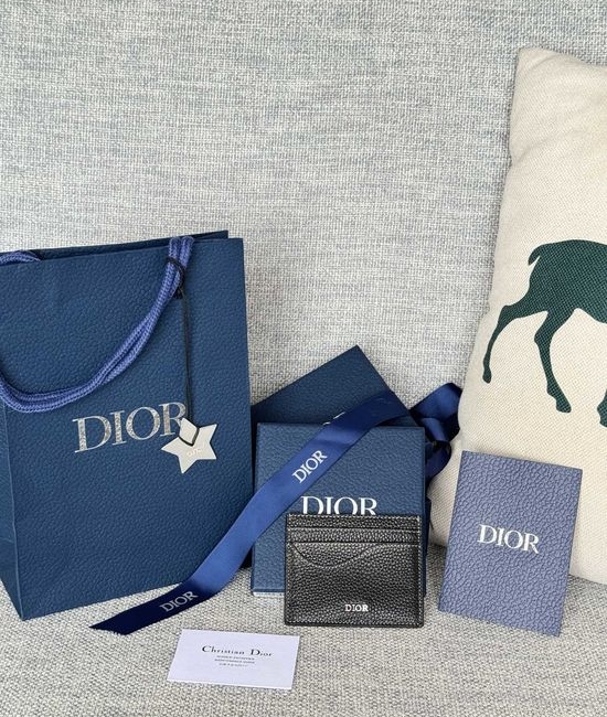 Christian Dior CD Saddle Grain Leather Card Holder 2ADCH164YKS