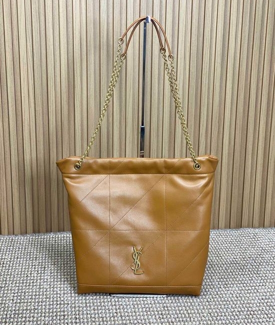 Yves Saint Laurent YSL Pochon Bucket Bag Chic Quilted Italian Leather 781666