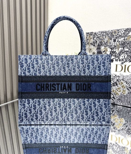 Christian Dior CD Book Tote Embroidered Shopping Bag 1286